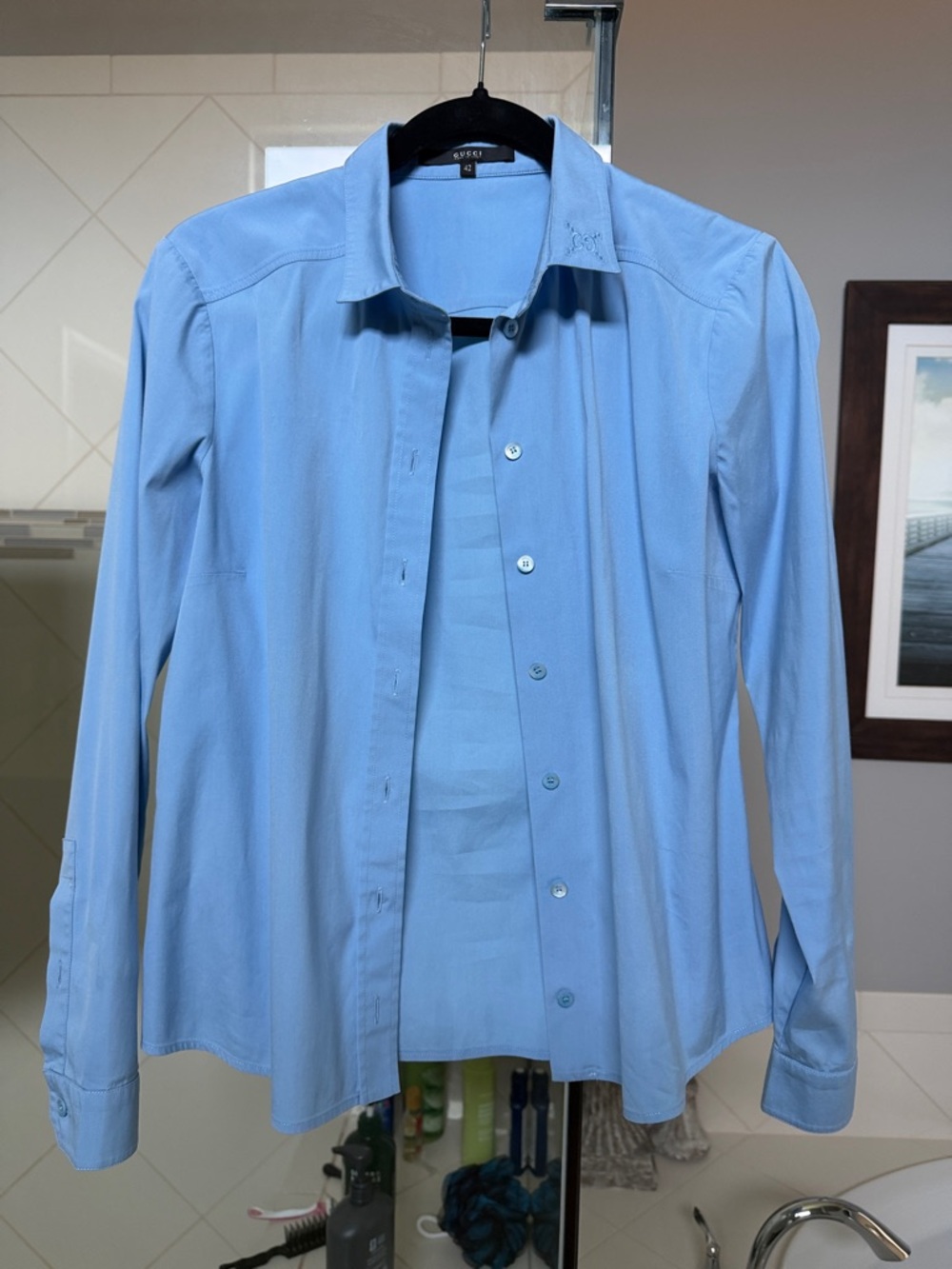 Gucci Light Blue Button-Down Women's Shirt